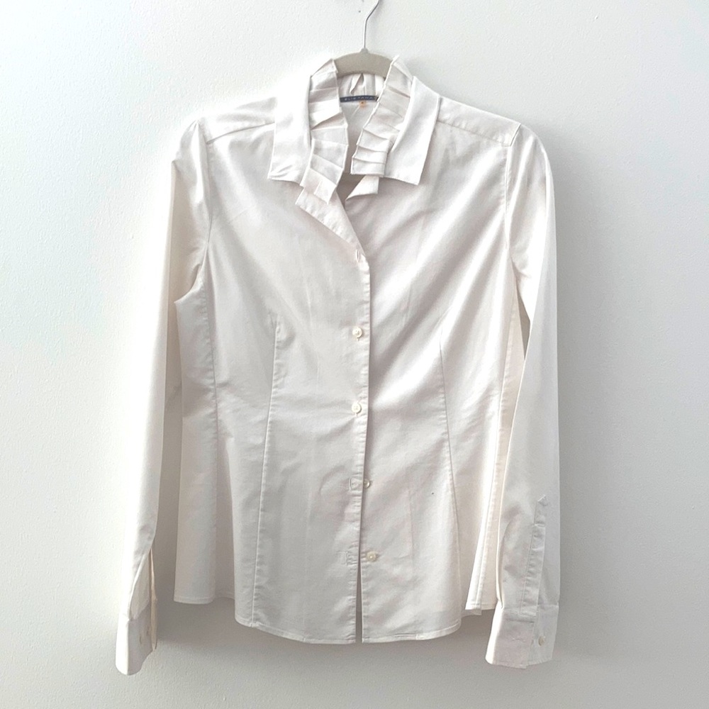 Elie Tahari perfect white cotton blouse